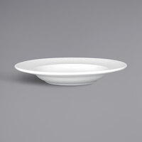 RAK Porcelain SOPCLDP28 Soul 11 inch Bright White Embossed Wide Rim Round Deep Porcelain Plate - 12/Case