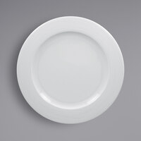 RAK Porcelain HMPASFP31 Helm 12 1/4" Bright White Embossed Wide Rim Round Flat Porcelain Plate - 6/Case