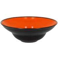 RAK Porcelain FRCLXD26OR Fire 10 1/4" Orange Round Wide Rim Extra Deep Porcelain Plate - 6/Case