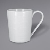 RAK Porcelain HMPASMG36 Helm 12.15 oz. Bright White Embossed Porcelain Mug - 12/Case