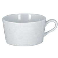RAK Porcelain HMPASCU30 Helm 10.15 oz. Bright White Embossed Porcelain Breakfast Cup - 12/Case