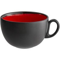 RAK Porcelain FR116C45RD Fire 15.2 oz. Red Porcelain Breakfast Cup - 12/Case