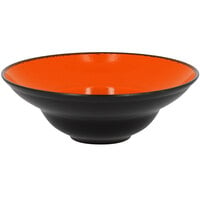 RAK Porcelain FRCLXD23OR Fire 9 1/16 inch Orange Round Extra Deep Porcelain Plate - 6/Case