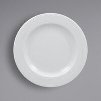 RAK Porcelain HMPASFP17 Helm 6 3/4" Bright White Embossed Wide Rim Round Flat Porcelain Plate - 24/Case