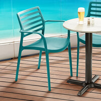 Lancaster Table & Seating Allegro Teal Stackable Resin Arm Chair