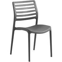 Lancaster Table & Seating Allegro Charcoal Stackable Resin Side Chair