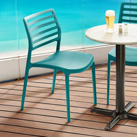 Lancaster Table & Seating Allegro Teal Resin Side Chair