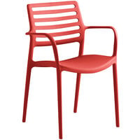 Lancaster Table & Seating Allegro Red Stackable Resin Arm Chair