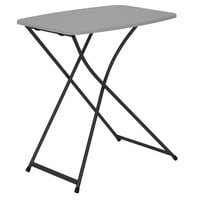 Bridgeport Essentials C129BP37GRY1E 18 inch x 26 inch Gray Resin Personal Folding Table with Adjustable Height