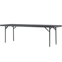 ZOWN 60528SGY1E 96 inch x 30 inch Gray Commercial Blow Molded Rectangular Resin Folding Table