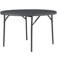 ZOWN 60533SGY1E 48 inch Gray Commercial Blow Molded Round Resin Folding Table