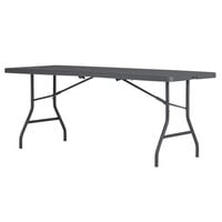 ZOWN 60559SGY1E 72 inch x 30 inch Gray Commercial Blow Molded Rectangular Resin Folding Table