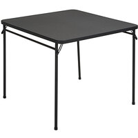 Bridgeport Essentials C436BP14BLK1E 34 inch Black Resin Square Table with Steel Powder Coated Frame