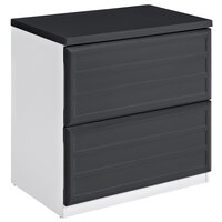 Bridgeport 9522296 V-2 Gray / White Lateral 2-Drawer File Cabinet - 29 1/2 inch x 19 1/2 inch x 30 inch