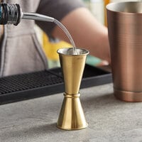 American Metalcraft JGG4 1 oz. & 1.5 oz. Gold Brushed Stainless Steel Japanese Style Jigger