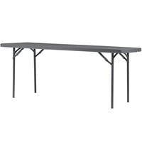 ZOWN 60526SGY1E 72 inch x 30 inch Gray Commercial Blow Molded Rectangular Resin Folding Table
