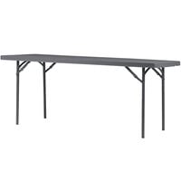 ZOWN 60526SGY1E 72" x 30" Gray Commercial Blow Molded Rectangular Resin Folding Table