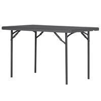 ZOWN 60522SGY1E 48 inch x 30 inch Gray Commercial Blow Molded Rectangular Resin Folding Table