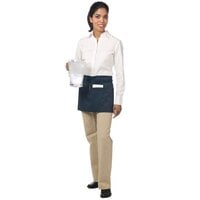 Chef Revival Navy Blue Poly-Cotton Customizable Waist Apron with 3 Pockets - 12 inch x 24 inch