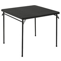 Bridgeport Essentials C696BP14BLK1E 34 inch Black Square Folding Table with Vinyl Top and Steel Powder Coated Frame