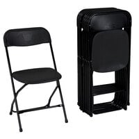 ZOWN 60540BLK8E Premium Black Commercial Banquet Folding Chair - 8/Pack