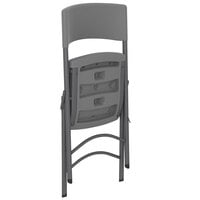 ZOWN 60410SGY4E Commercial Gray Resin Folding Chair - 4/Pack