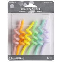 Creative Converting 347186 Curly Assorted Pastel Color Candles - 6/Pack