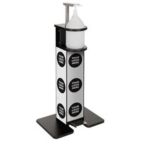 IRP 7515404 Black Freestanding Hand Sanitizing Station / Dispenser with Graphics and Foot Pedal