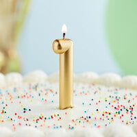 Creative Converting 339954 3 inch Gold 1 inch Candle