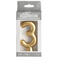 Creative Converting 339956 3 inch Gold 3 inch Candle