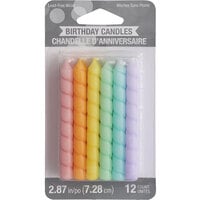Creative Converting 347181 3 inch Assorted Pastel Color Spiral Candles - 12/Pack