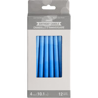 Creative Converting 339978 4 inch Blue Ombre Pattern Tall Candles - 12/Pack