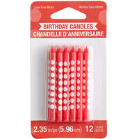 Creative Converting 101142 Classic Red Candle with White Polka Dots - 12/Pack