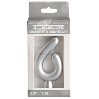 Creative Converting 339969 3 inch Silver 6 inch Candle