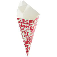 Carnival King 10 oz. Square Savory Printed Cardboard Fry Cone - 500/Case