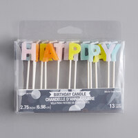 Creative Converting 347176 Assorted Pastel Color Happy Birthday Candle Pick Set - 13/Set