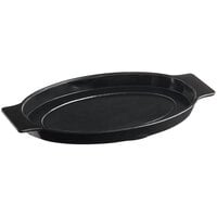 Choice 8 inch x 11 1/2 inch Oval Black Bakelite Thermal Underliner with Handles