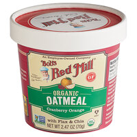 Bob's Red Mill Cranberry Orange Gluten-Free Organic Single Serving Oatmeal Cup - 12/Case