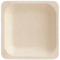 TreeVive by EcoChoice 5 1/2 inch Compostable Wooden Square Plate - 100/Pack