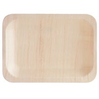 TreeVive by EcoChoice 5 1/2 inch x 7 1/2 inch Compostable Wooden Rectangular Plate - 25/Pack