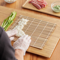 Emperor's Select 10 1/2 inch x 10 1/2 inch Natural Bamboo Sushi Rolling Mat