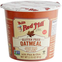Bob's Red Mill Maple Brown Sugar Gluten-Free Single Serving Oatmeal Cup - 12/Case