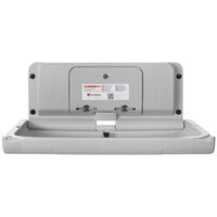 Foundations 200-EH-01 Ultra Gray Horizontal Baby Changing Station / Table with EZ Mount Backer Plate, Dual Liner Dispenser, and 2 Bag Hooks