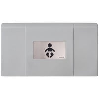 Foundations 200-EH-01 Ultra Gray Horizontal Baby Changing Station / Table with EZ Mount Backer Plate, Dual Liner Dispenser, and 2 Bag Hooks