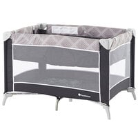Foundations 2353227 Sleep 'N' Store 25 inch x 37 inch x 26 1/2 inch Graphite Playard with Mod Plaid Bassinet and Carry Bag