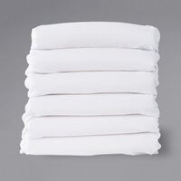 Foundations FS-NF-WH-06 SafeFit 38 inch x 24 inch x 4 inch White 100% Cotton Elastic Fitted Sheets for 1 inch-4 inch Compact Crib Mattresses - 6/Pack