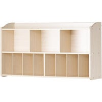 Foundations 1676047 SafetyCraft 40 inch x 12 3/4 inch x 22 3/4 inch 11-Compartment Natural Maple Wood Wall-Mount Diaper Organizer