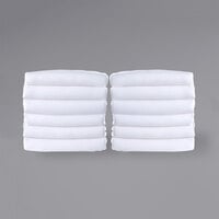 Foundations FS-NF-WH-12 SafeFit 38" x 24" x 4" White 100% Cotton Elastic Fitted Sheet Set for 1"-4" Compact Crib Mattresses - 12/Pack