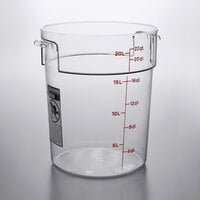 Cambro RFSCW22135 Camwear 22 Qt. Clear Round Food Storage Container