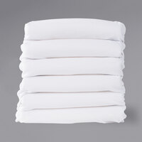 Foundations ZS-C4-WH-06 SafeFit 38" x 24" x 4" White 100% Cotton Knit Zipper Fitted Sheets for 3"-4" Compact Crib Mattresses - 6/Pack